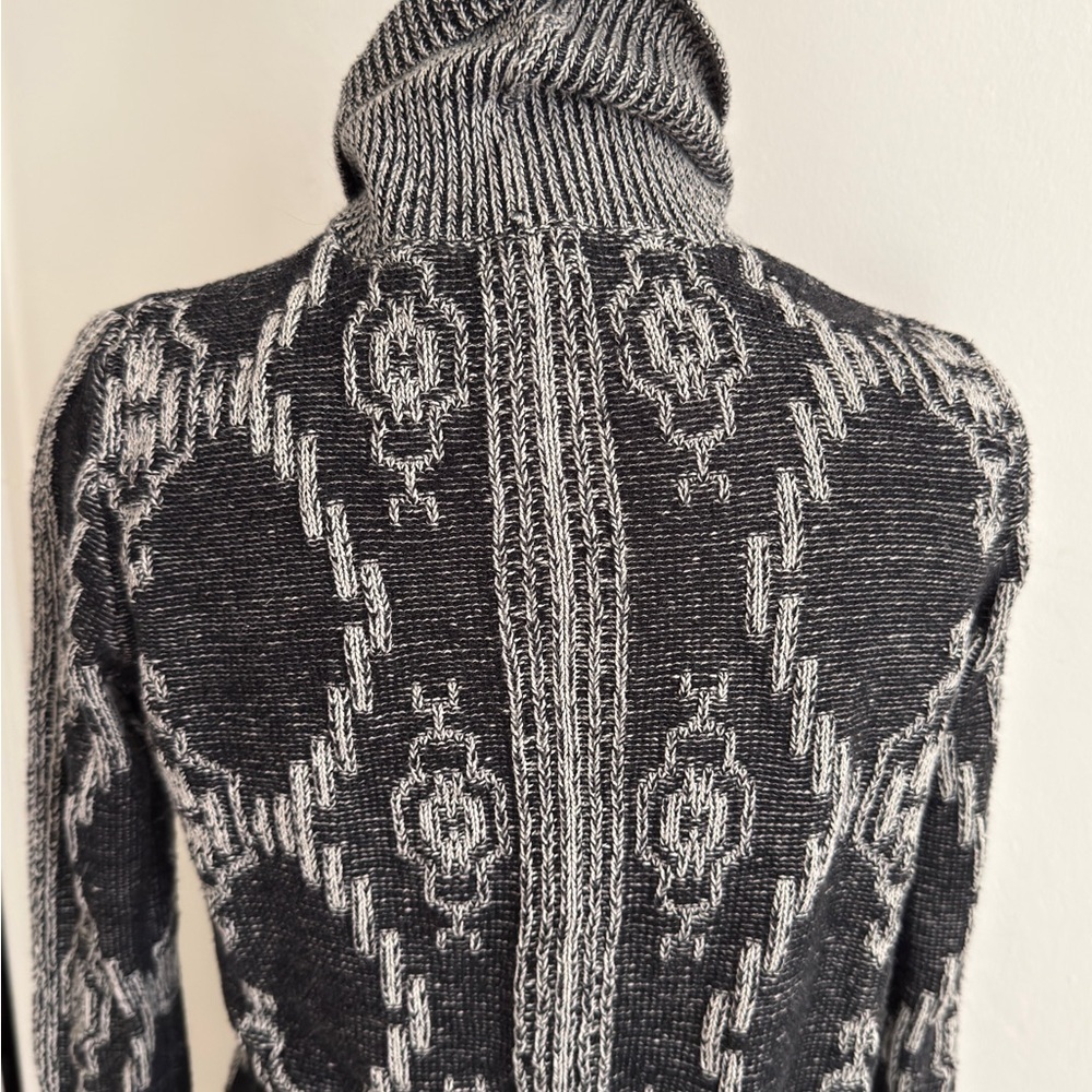 Anthropologie + Ecote Women’s Sweater iGray/ Black Ikat. Open Cardigan- Small - Picture 7 of 13